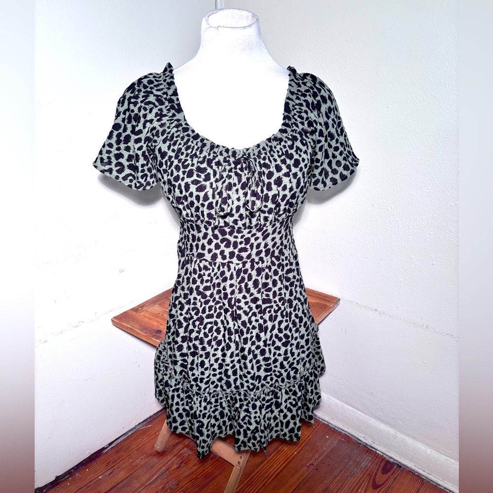 Mi Ami Green Leopard Dress